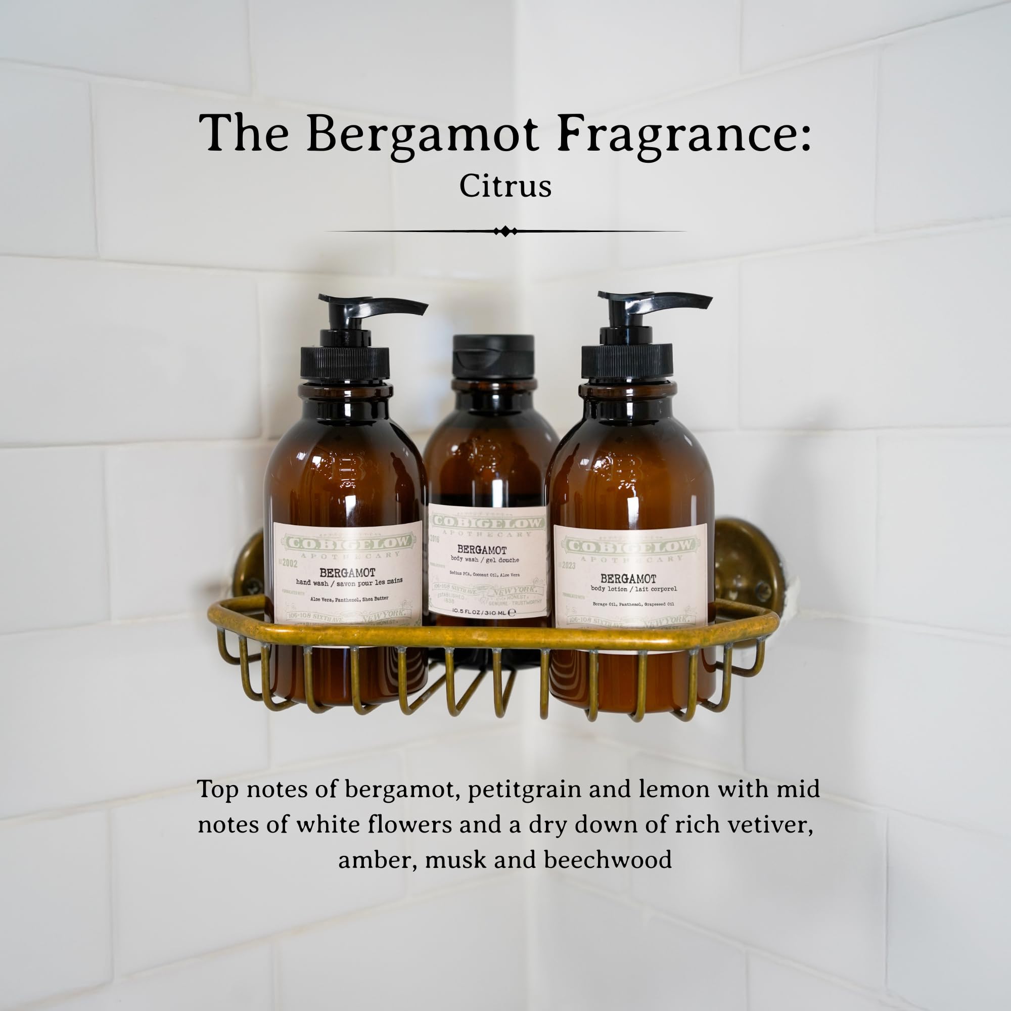 Pump dispenser of C.O. Bigelow Bergamot Body Lotion for easy application