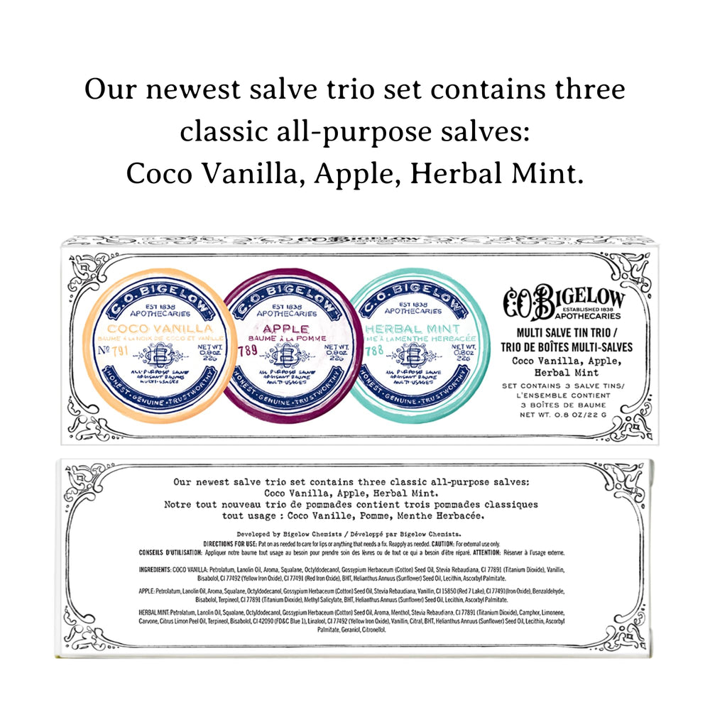 C. O. Bigelow Coco Vanilla open tin showing smooth balm texture and hydration