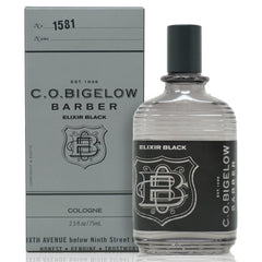 C.O. Bigelow Elixir Black bottle on a vanity, ideal for everyday wear.