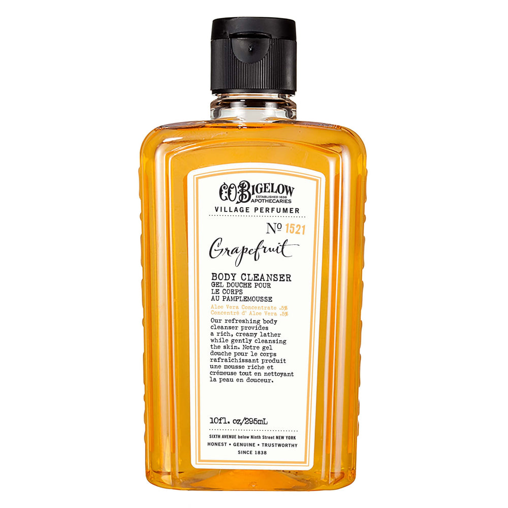 C.O. Bigelow Grapefruit Body Wash aloe-vera drops highlight soothing hydration