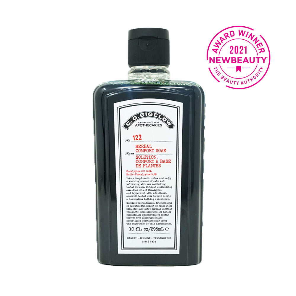 C.O. Bigelow Herbal Comfort Soak pour captures quick, comforting aroma for a calm bath.