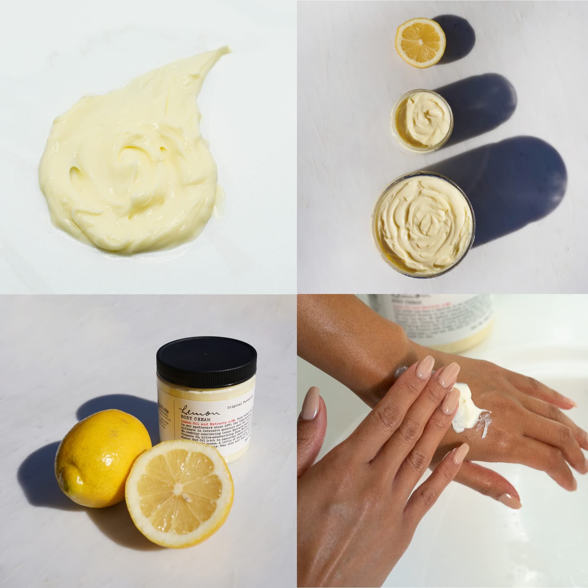 C.O. Bigelow Lemon Body Cream applied to elbows demonstrates hydration