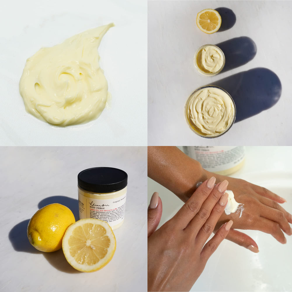 C.O. Bigelow Lemon Body Cream applied to elbows demonstrates hydration