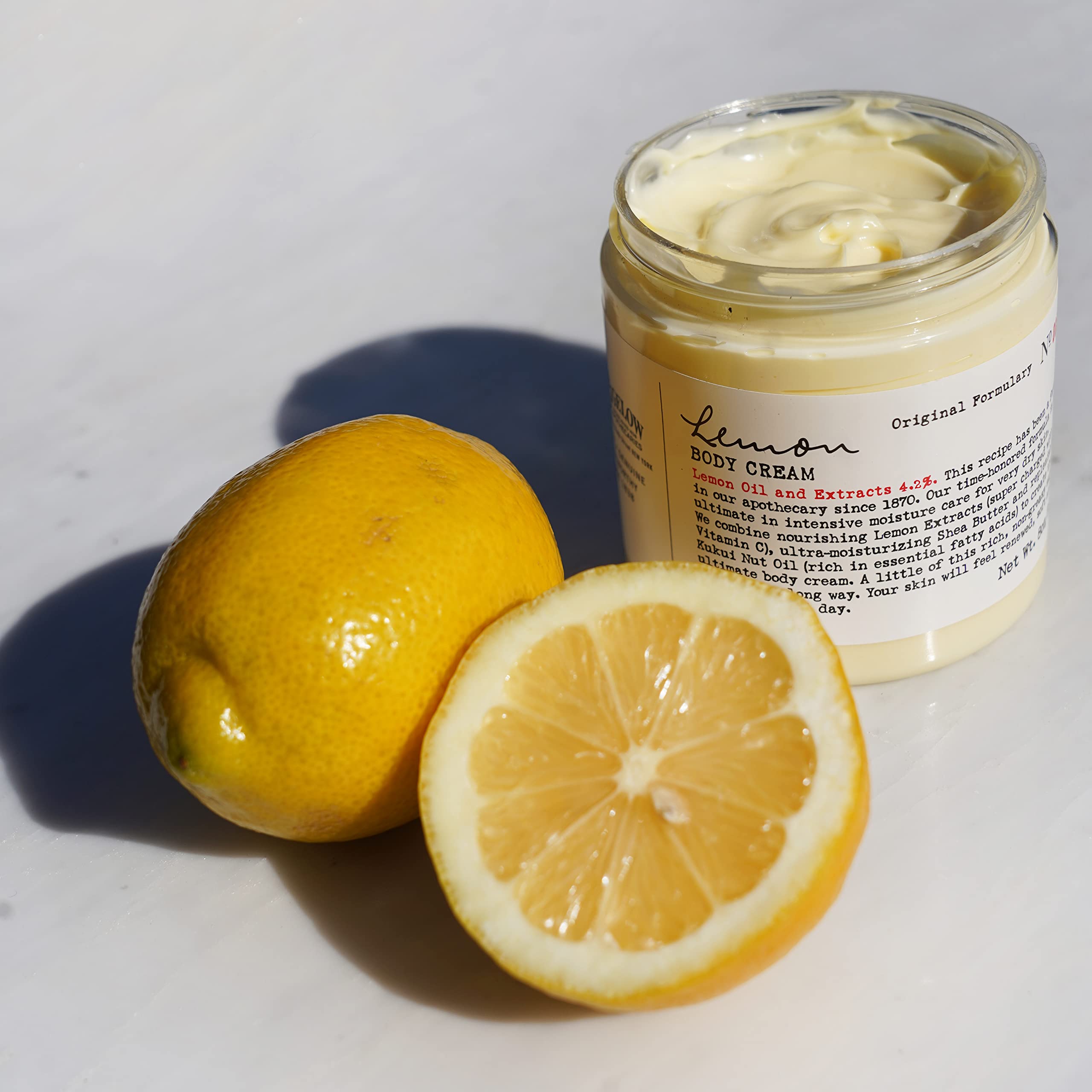 C.O. Bigelow Lemon Body Cream lemon aroma closeup conveys fresh scent