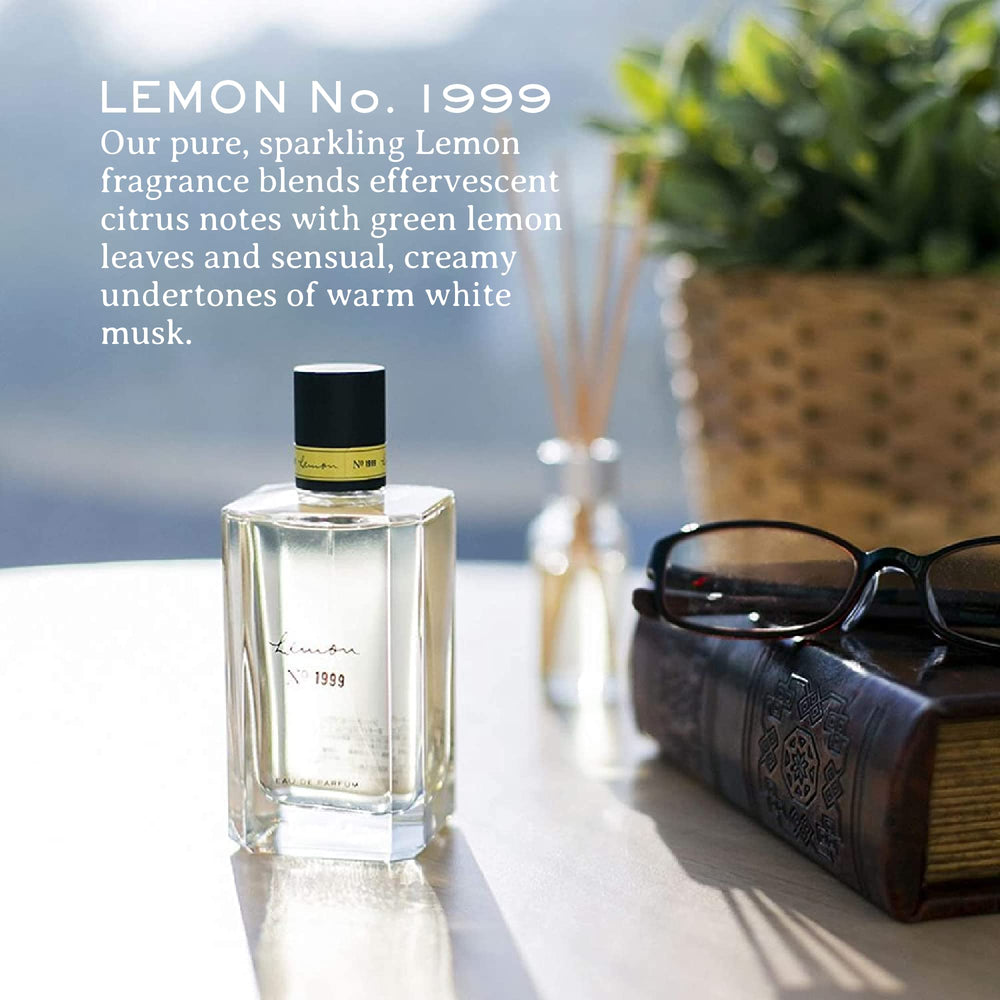 C.O. Bigelow Lemon EDP glass bottle on vanity conveys subtle citrus elegance