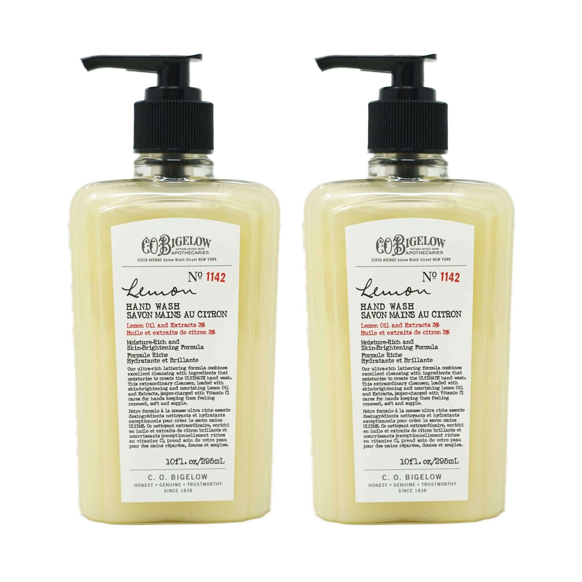 C.O. Bigelow Lemon Hand Wash rich-lather foam on hands during wash