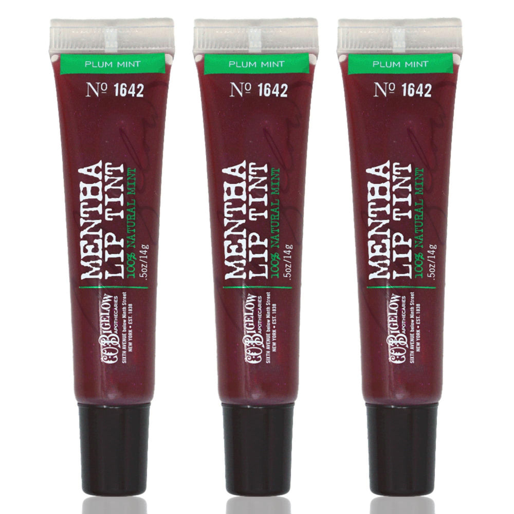 C O Bigelow Plum Mentha Lip Tint Trio front view for on-the-go hydration