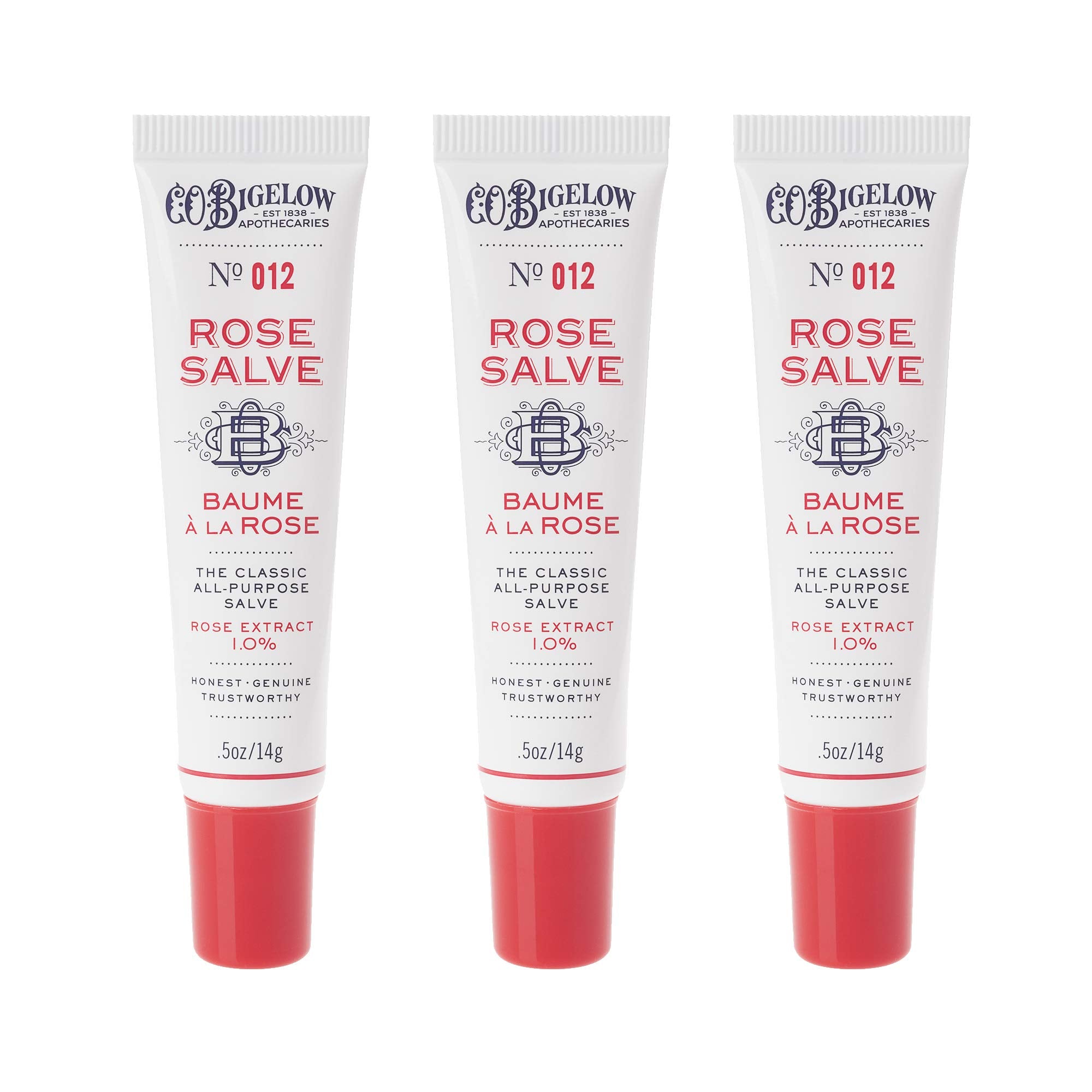C.O. Bigelow Rose Salve Tubes closeup texture highlights non-waxy finish