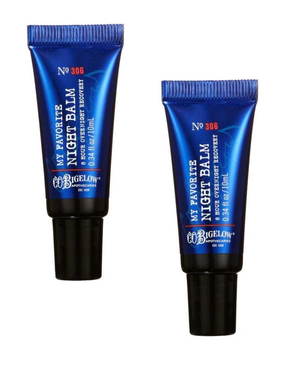 C.O. Bigelow My Favorite Night Balm Lip Treatment two-pack on a package shot for overnight moisture
