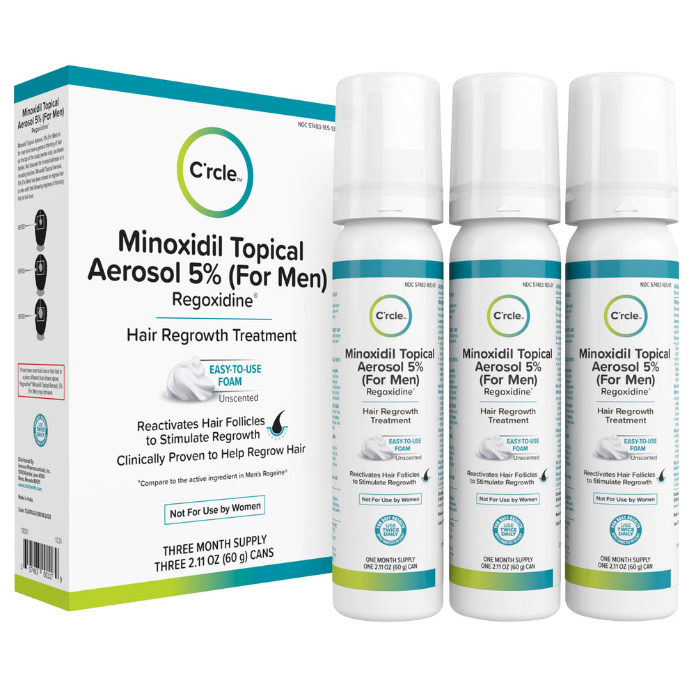 C'rcle Minoxidil Foam Unscented application for even scalp coverage and daily use