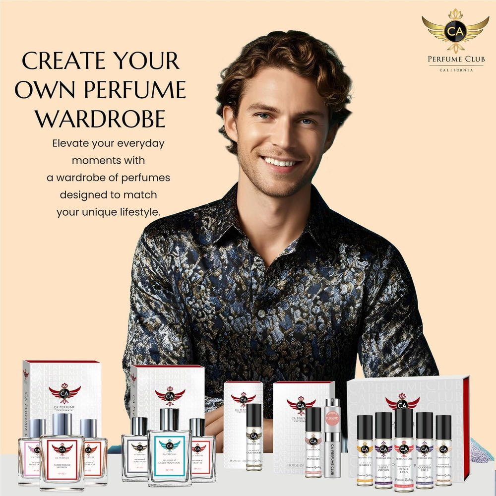 CA Perfume Impression Evening-outfit portrayal suggests elegant, confident signature scent.
