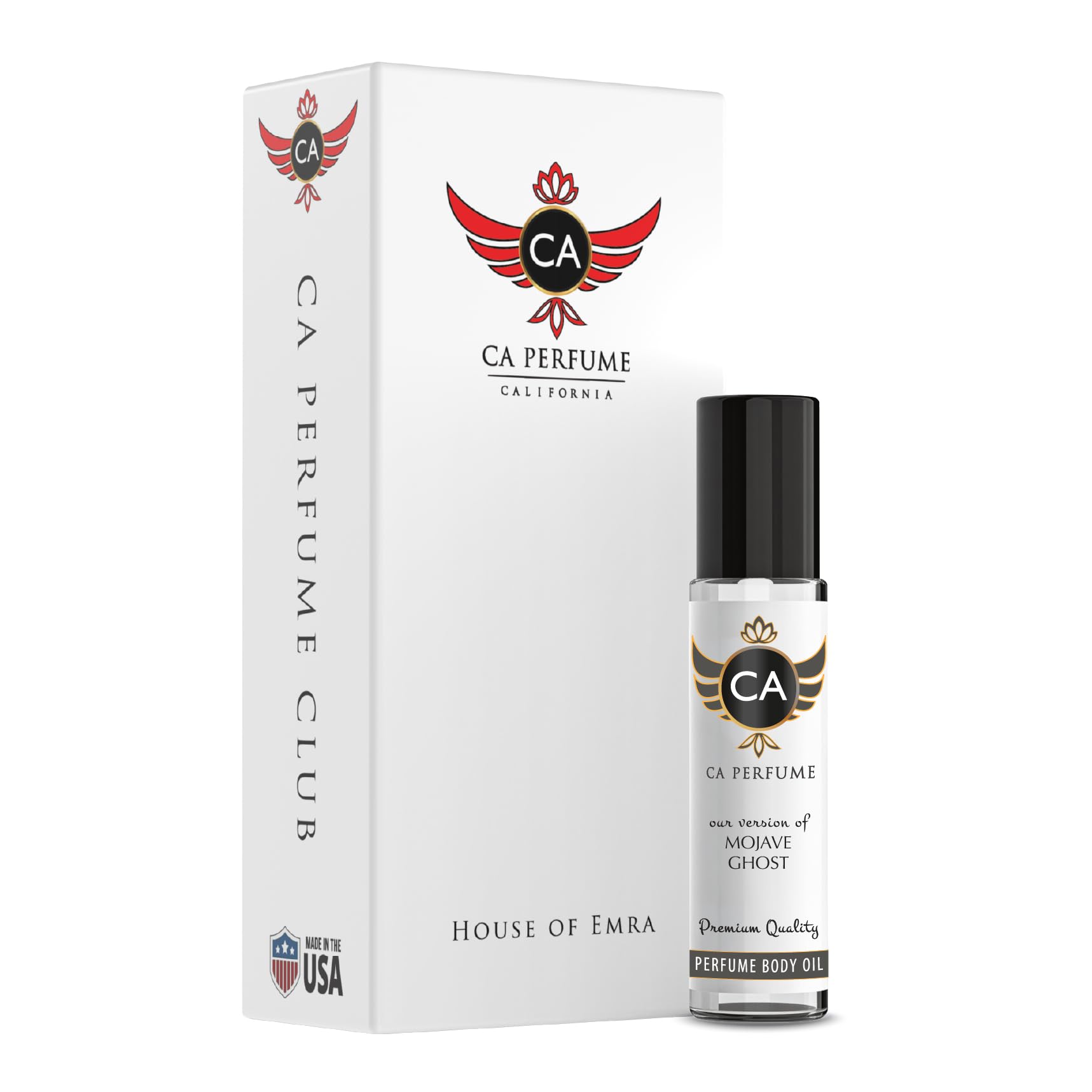 CA Perfume Impression Mojave Ghost bottle showcases unisex amber floral elegance for day or night wear