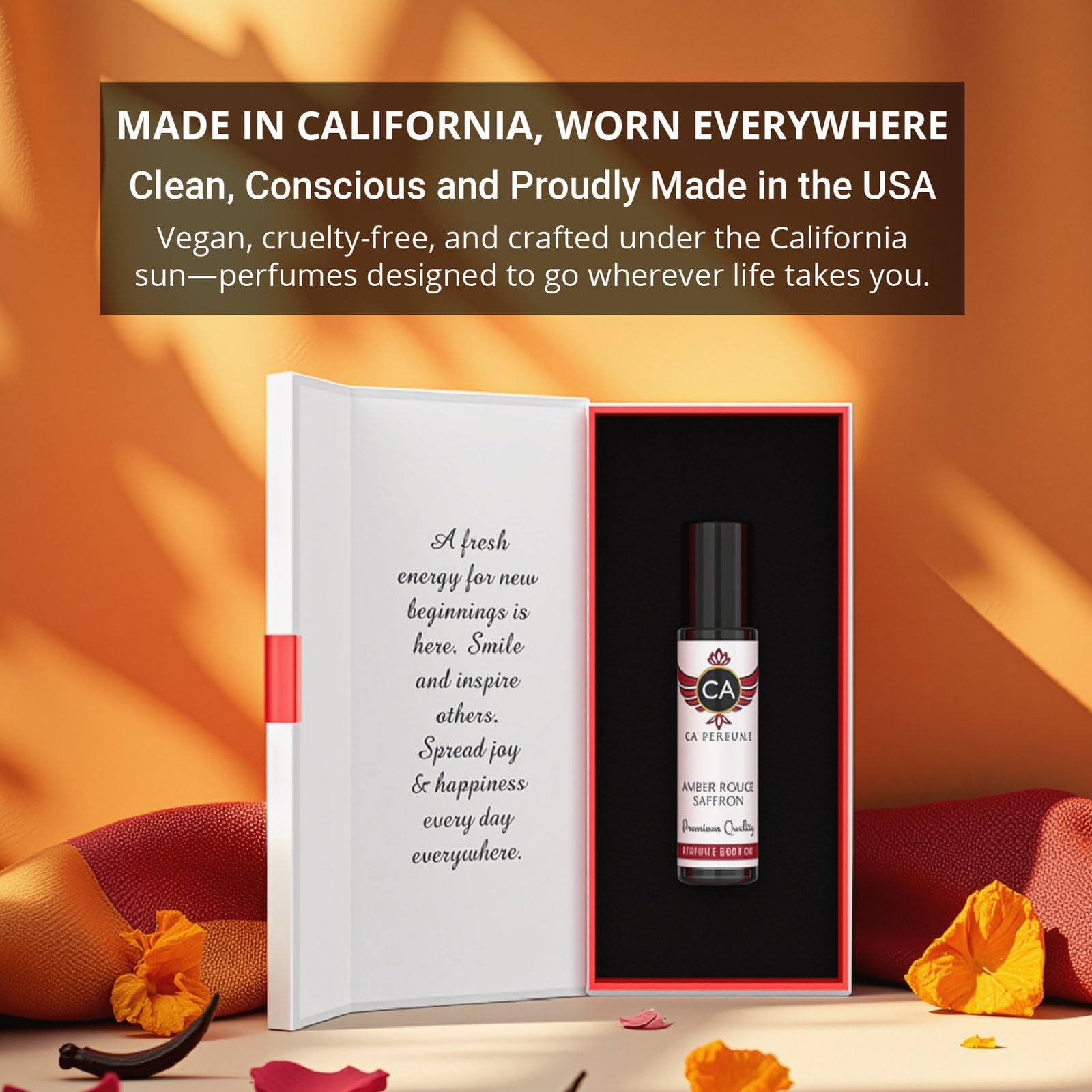 CA Perfume Impression Mojave Ghost travel-size bottle fits pockets for on-the-go scent