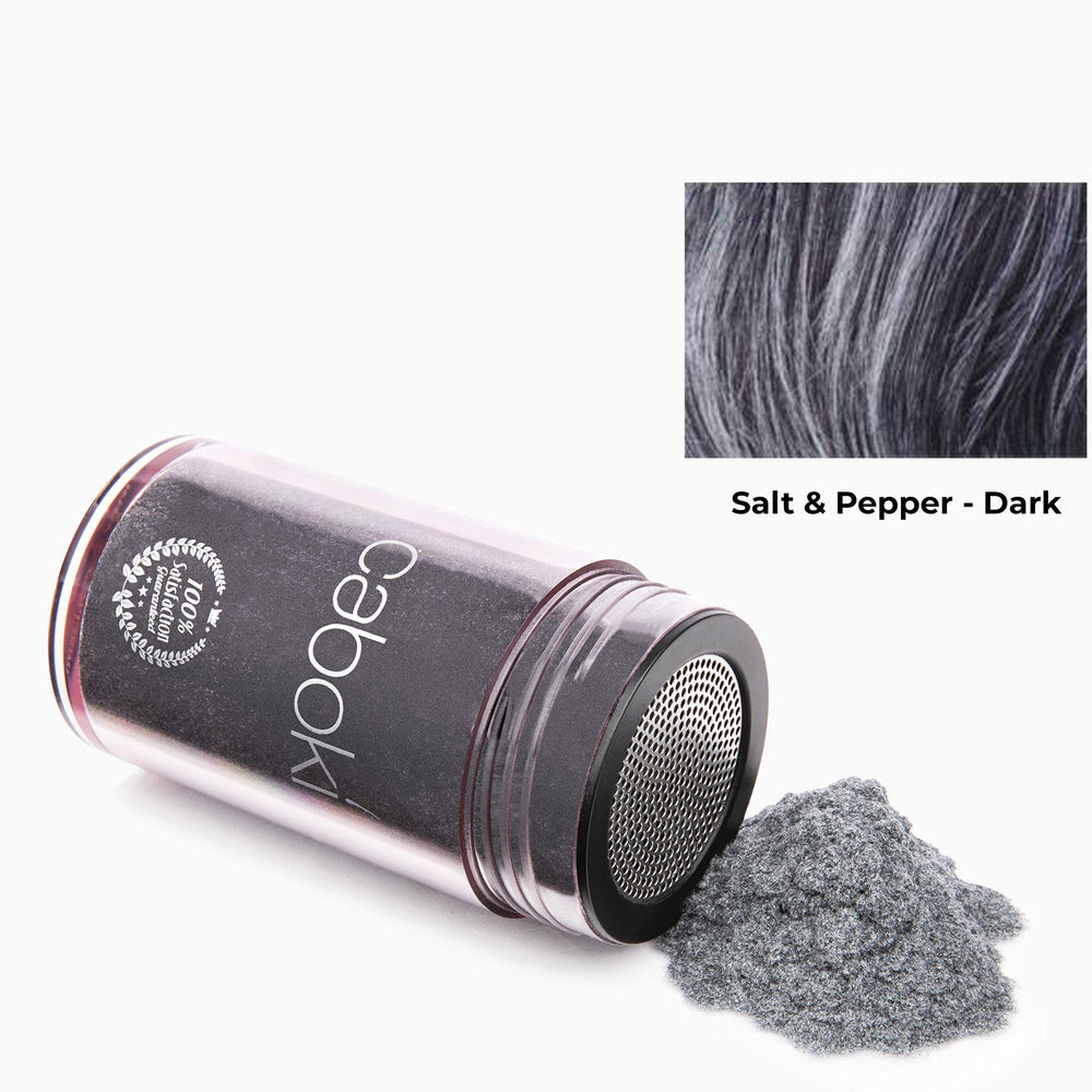 Caboki 30g bottle close-up shows natural plant fibers