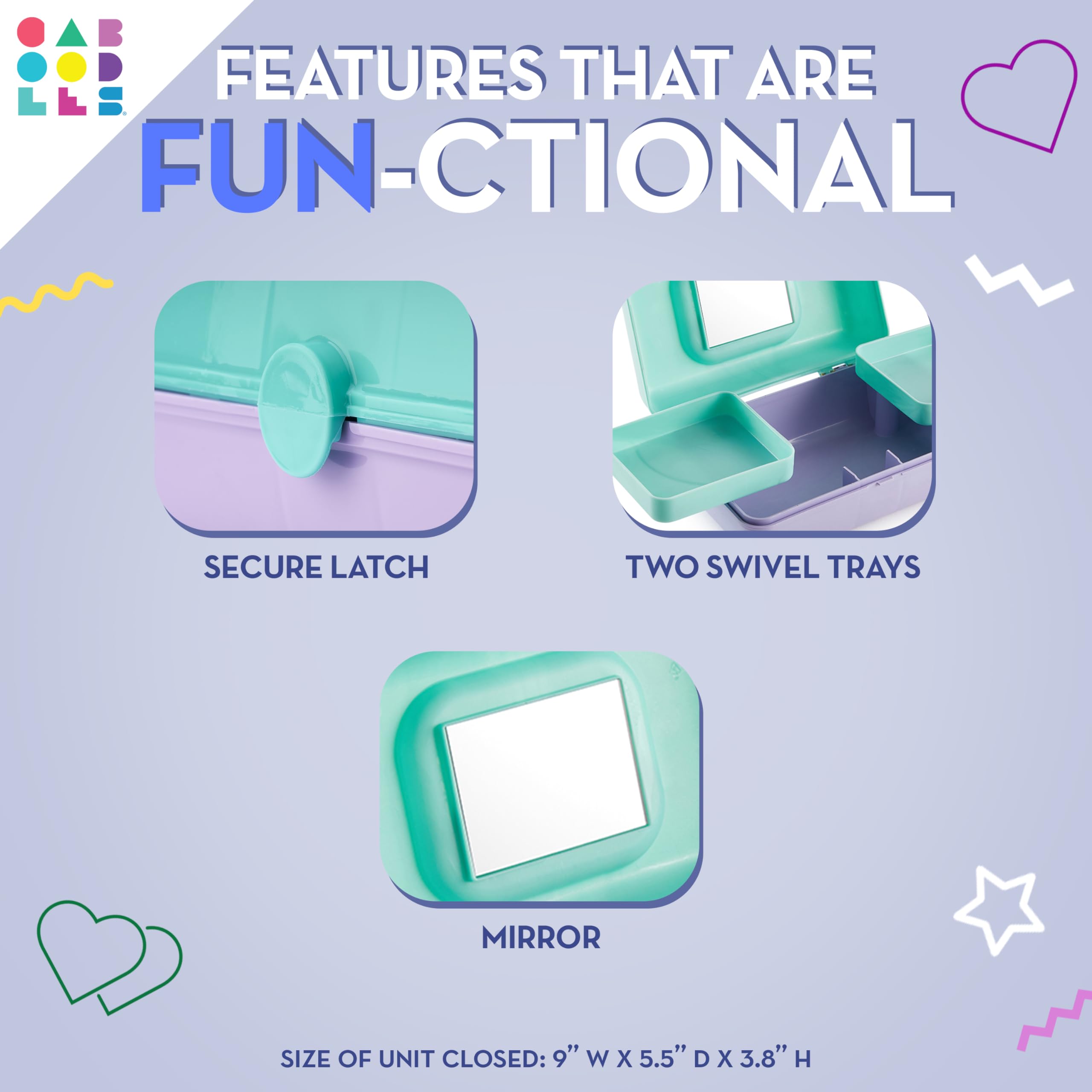 Caboodles Pretty in Petite travel-compact design fits backpacks and totes.