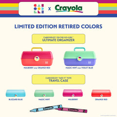 Caboodles Take-It Tote snap-tight lid keeps contents secure during travel.