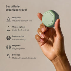 Cadence magnetic travel capsules connection—seamless stacking for efficient packing.