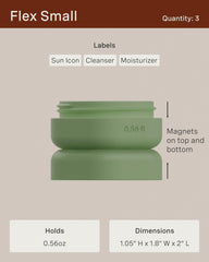 Cadence travel containers wide-opening mouth enables easy filling and thorough use.