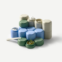 Cadence labeled tiles enable quick content identification for shampoo and more.