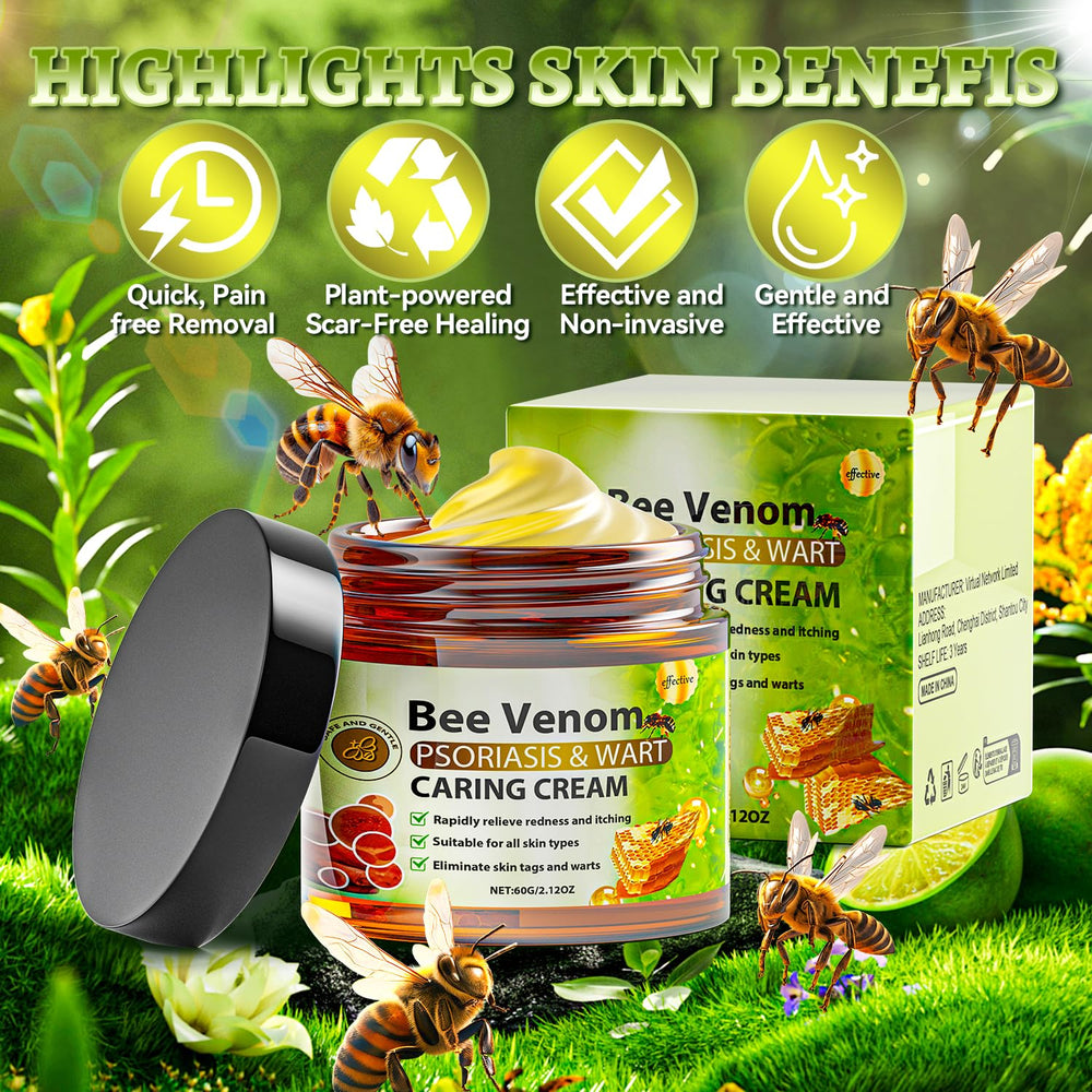 Caderno Inteligente Bee Venom Cream bottle features quick absorption and no sticky residue