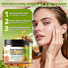 Caderno Inteligente Bee Venom Cream close-up on skin highlights hydrating gel texture