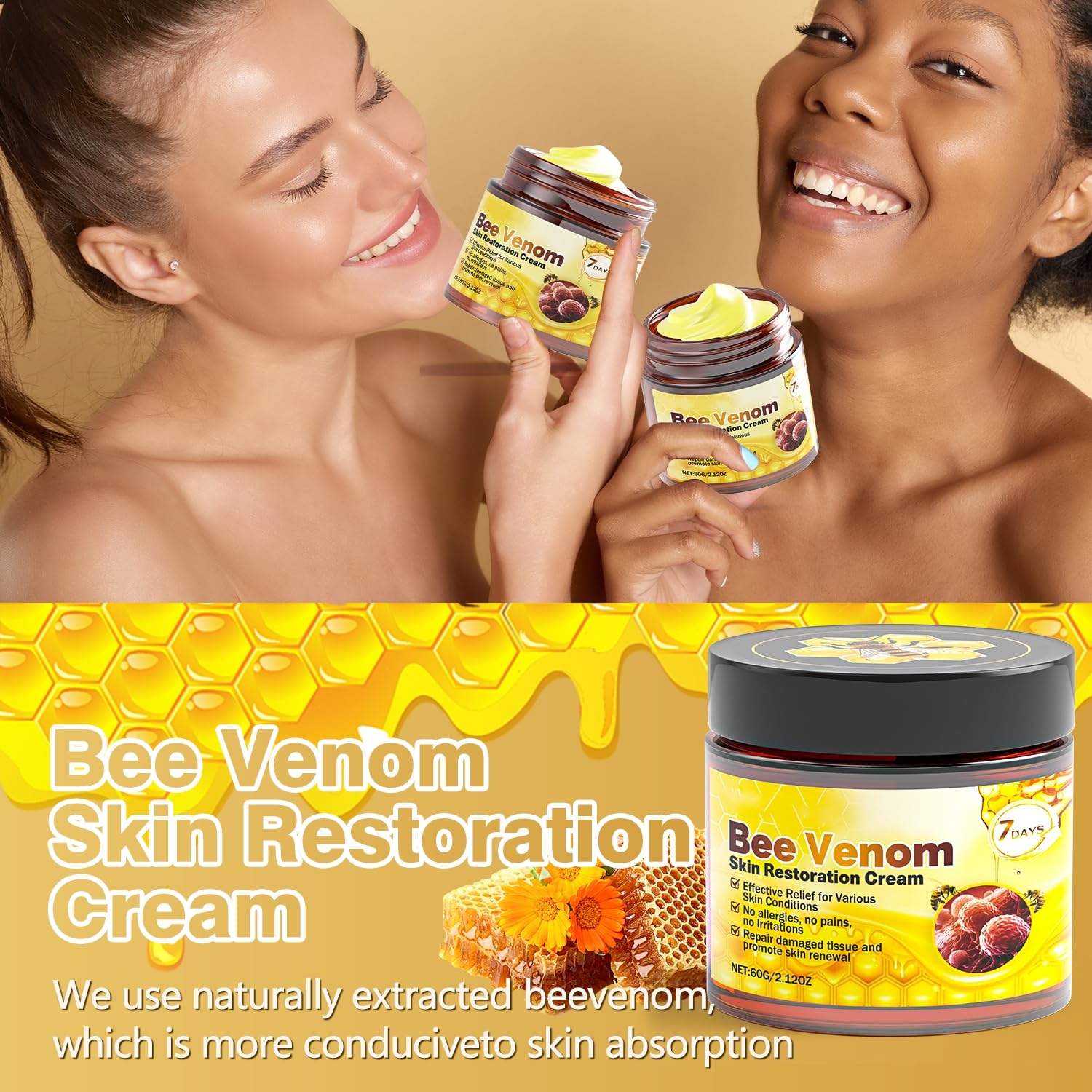 Caderno Inteligente Bee Venom Cream for morning and night use fits versatile routines.