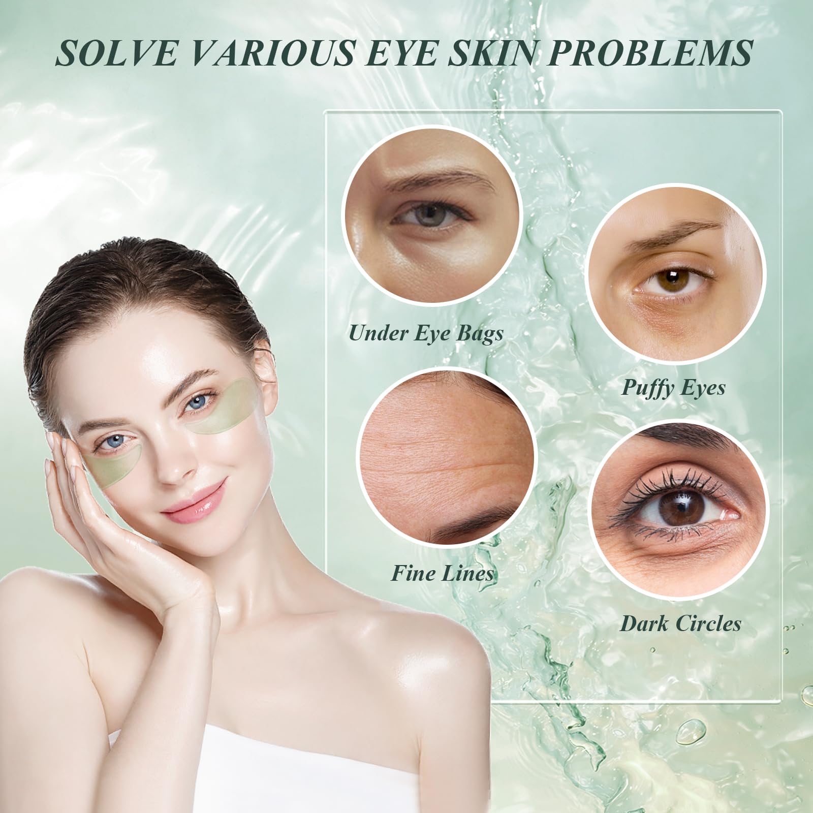 Caewous Under Eye Patches dark circles closeup for brighter under-eye