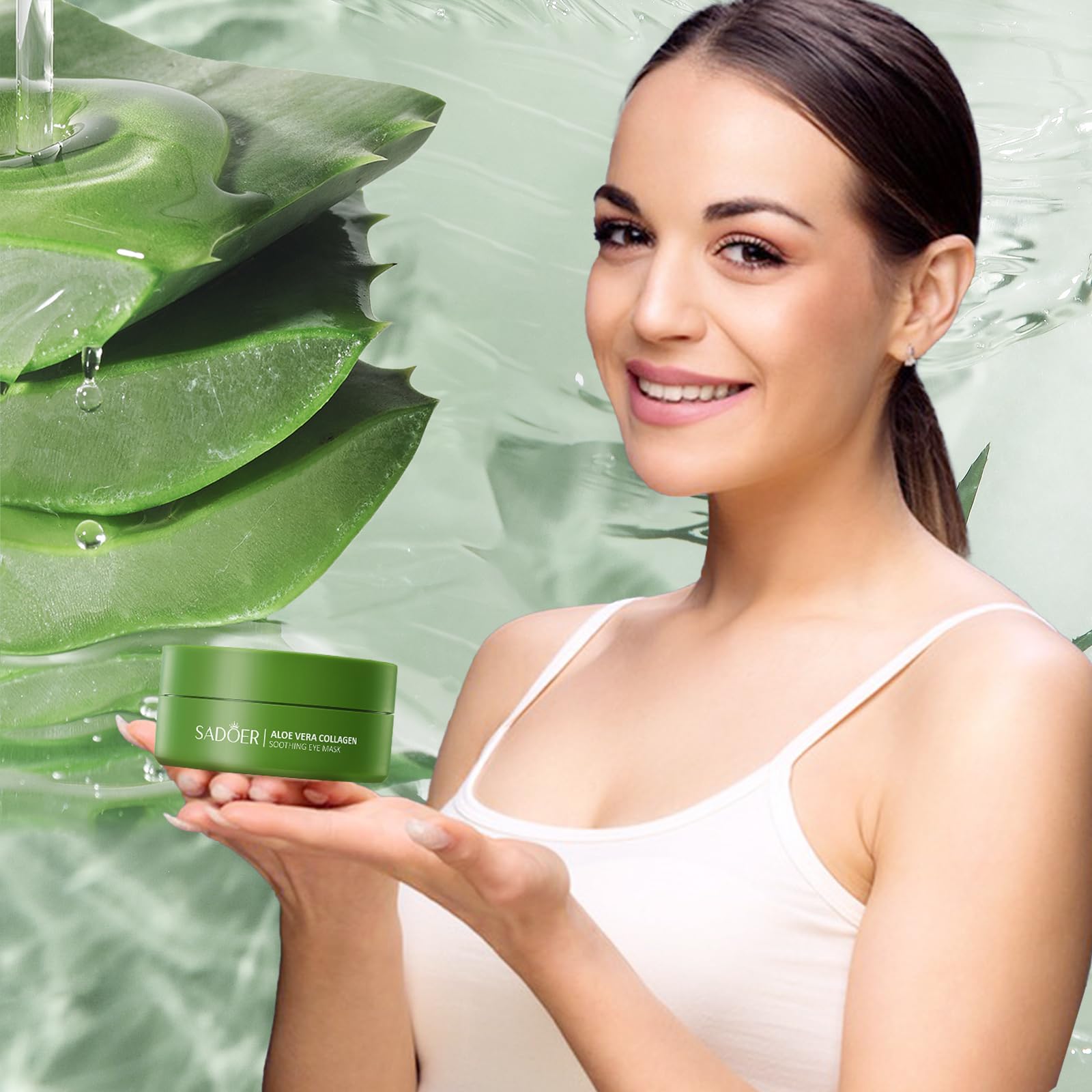 Caewous Under Eye Patches hydrogel application demonstrating soothing texture