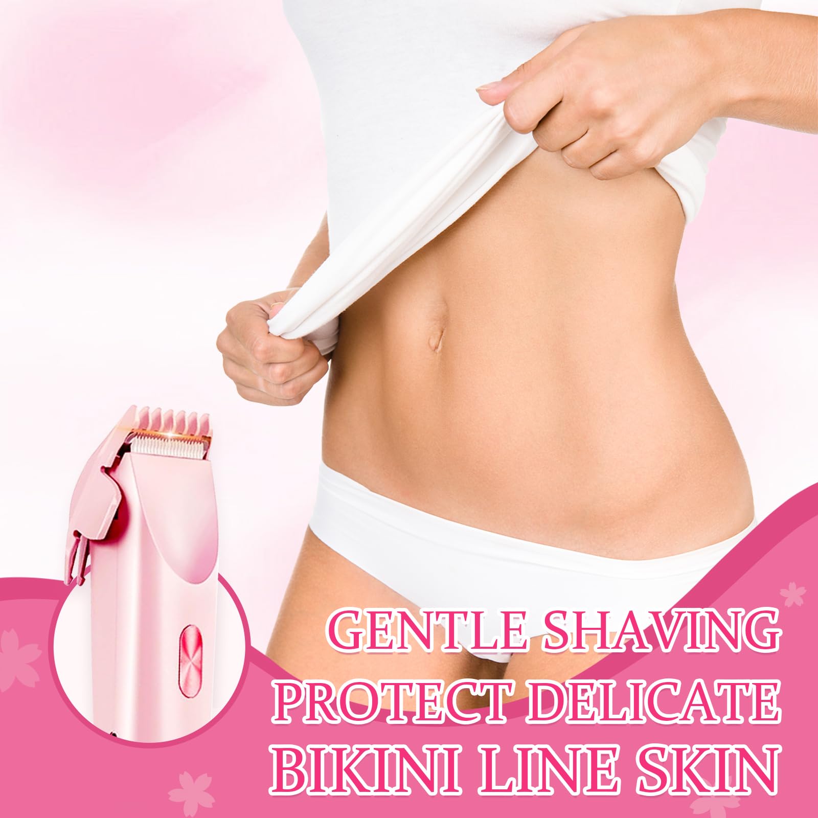 CAFSOB Bikini Trimmer cleaning brush included for easy maintenance.