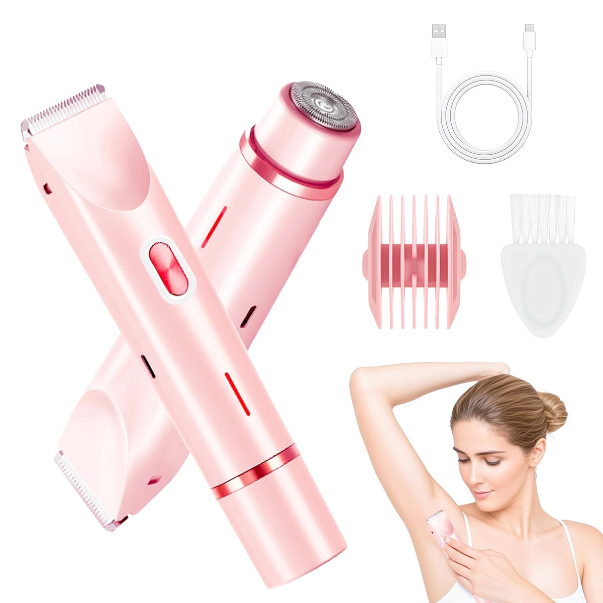 CAFSOB bikini trimmer dual-heads for precise intimate grooming and facial detailing