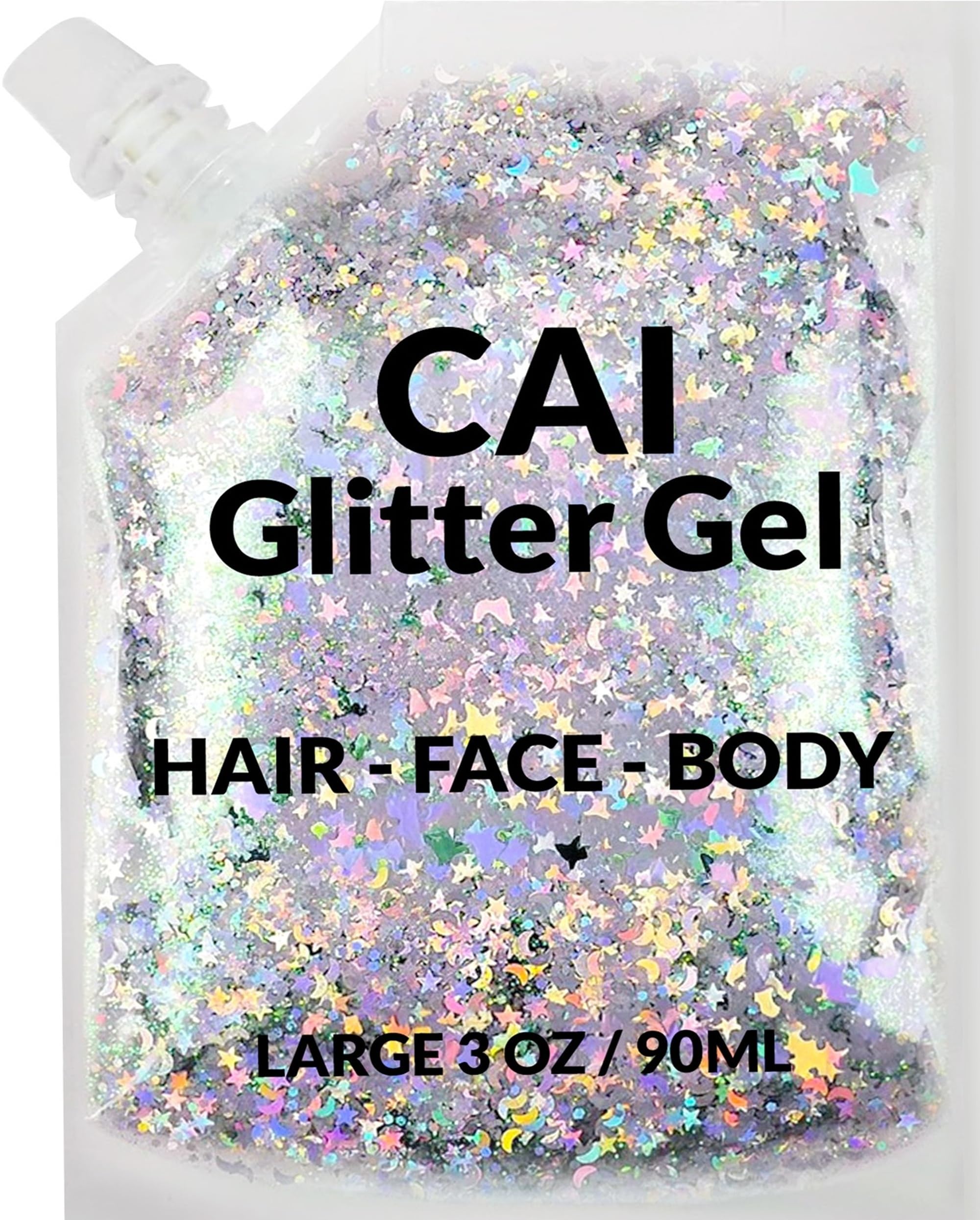 CAI BEAUTY NYC face glitter moon stars for bold festival makeup and glow