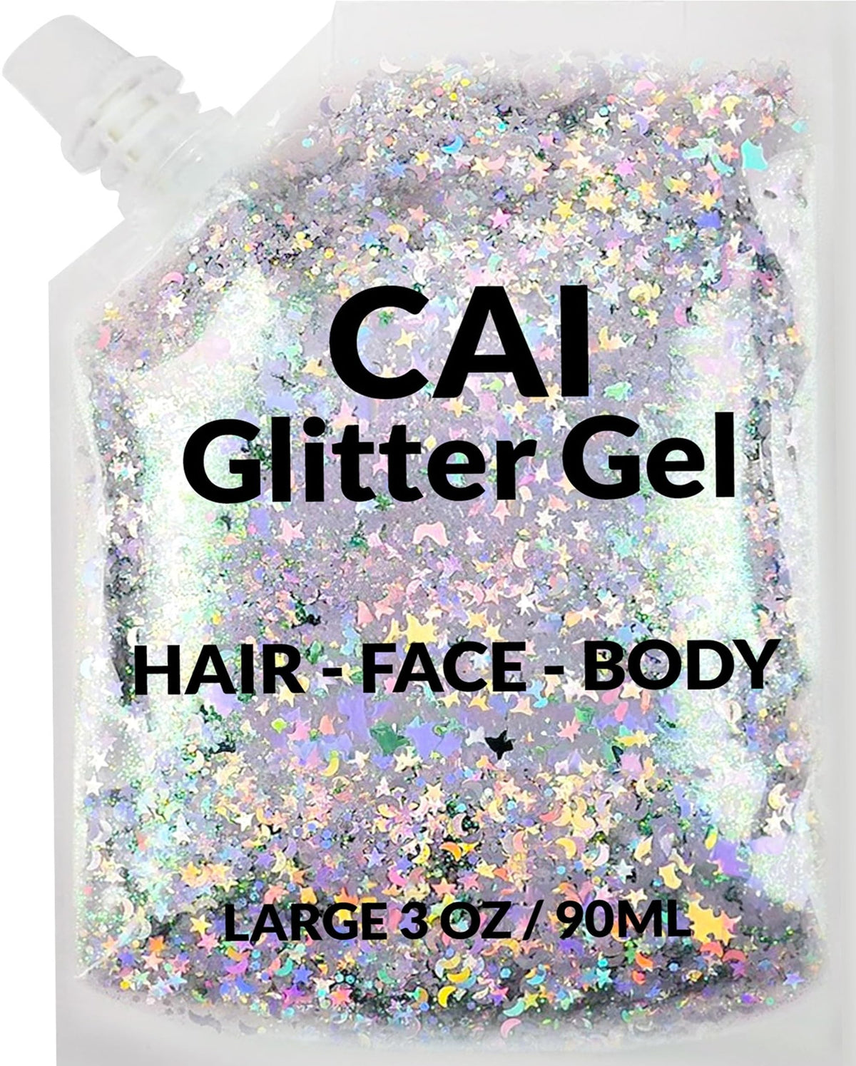 CAI BEAUTY NYC face glitter moon stars for bold festival makeup and glow