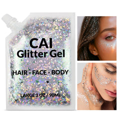 CAI BEAUTY NYC hair glitter application adds instant sparkle for party nights