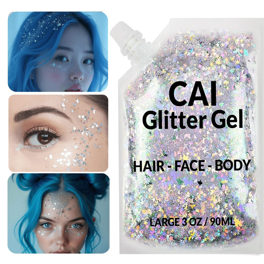 CAI BEAUTY NYC Halloween glitter adds moon-stars flair to costumes and makeup