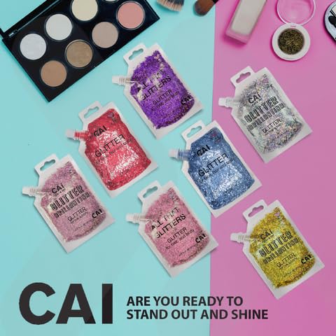 CAI BEAUTY NYC iridescent glitter shine for bold, creative makeup looks