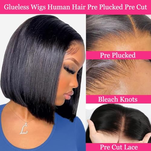 Caijuxing Bob Wig glueless wear-and-go design for quick, secure daily styling.
