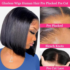 Caijuxing Bob Wig glueless wear-and-go design for quick, secure daily styling.