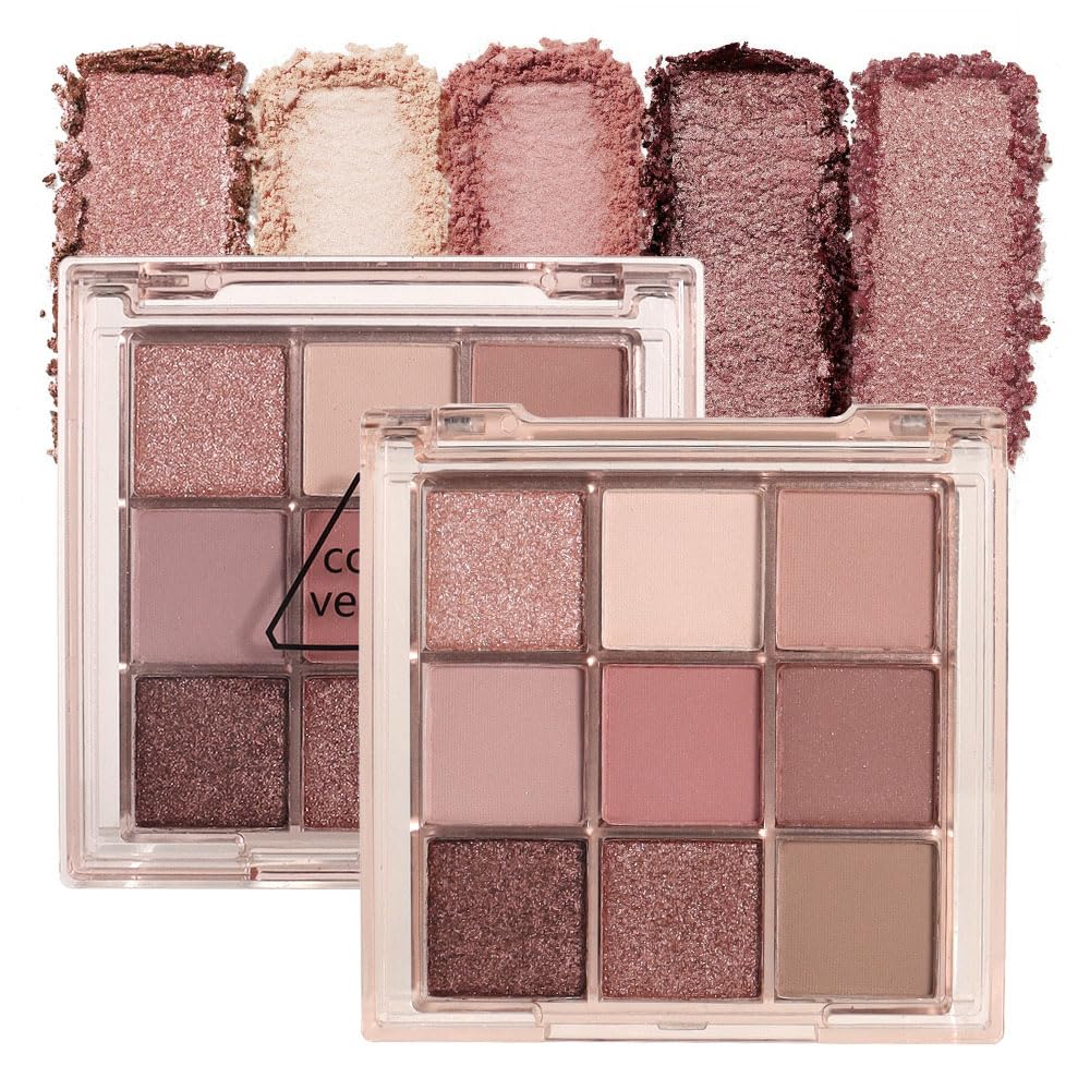 CAKAILA 9 Colors palette with rose-gold-nude shadows for versatile day looks.