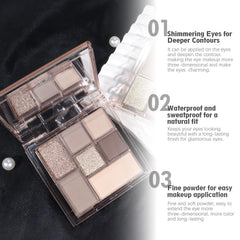 CAKAILA Nude Brown 7Colors palette closeup shows rich pigments for blendable looks