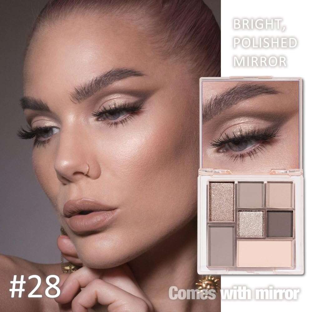 CAKAILA Nude Brown 7Colors palette swatches demonstrate pigment payoff across neutrals