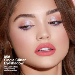 CAKAILA pink-rose-gold shimmer eyeshadow swatches demonstrate high pigmentation and blendable texture.