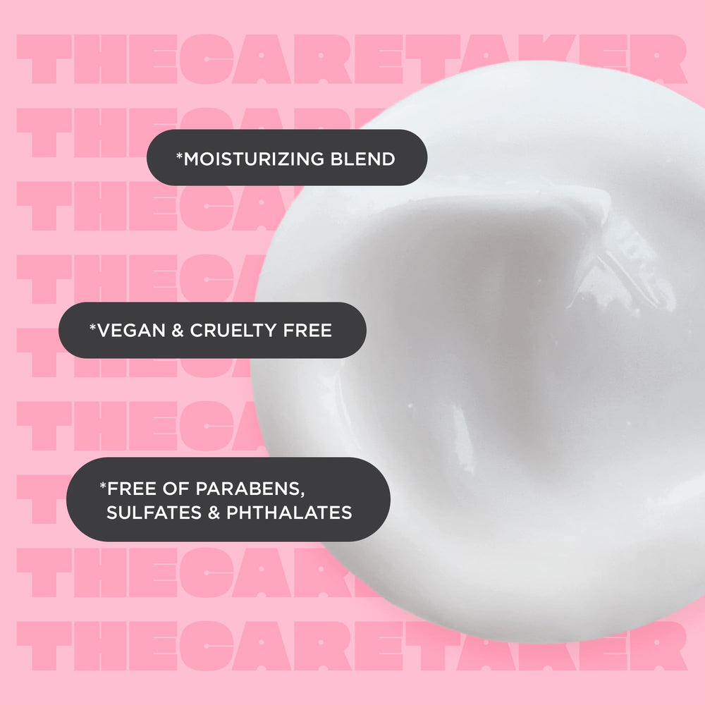Cake Beauty The Care Taker biotin soy rice proteins close-up highlight strengthening ingredients for healthier-looking hair.