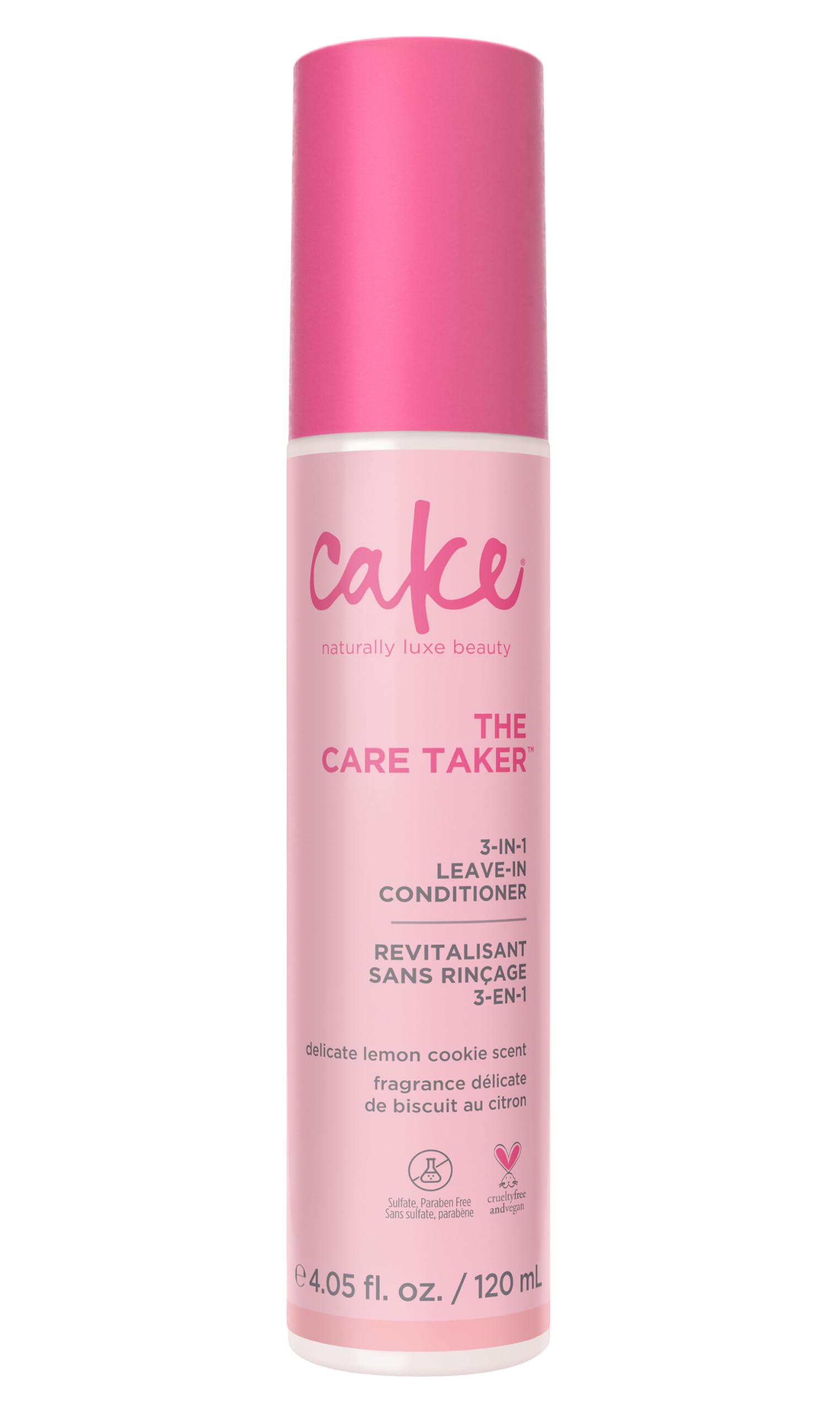 Cake Beauty The Care Taker leave-in bottle dispensing for easy detangling and lightweight hydration.