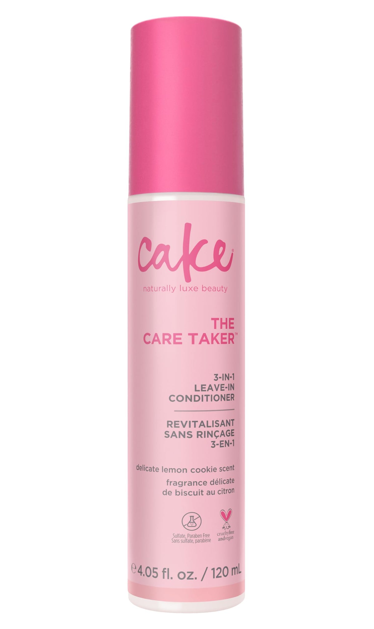 Cake Beauty The Care Taker leave-in bottle dispensing for easy detangling and lightweight hydration.