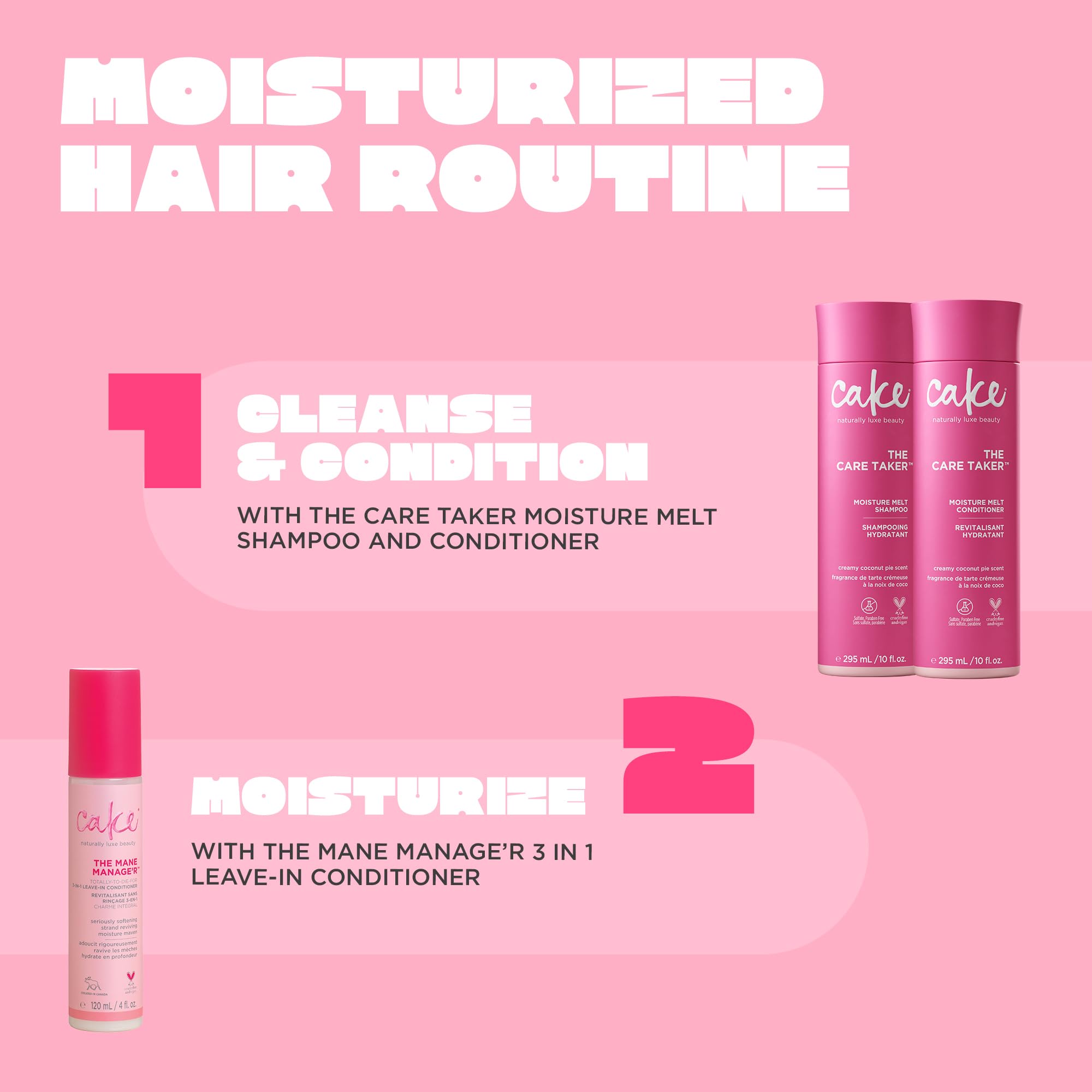 Cake Beauty The Care Taker soft hair close-up showing feather-light body and smooth detangling.