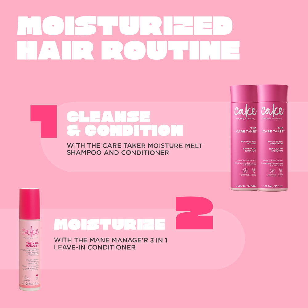 Cake Beauty The Care Taker soft hair close-up showing feather-light body and smooth detangling.