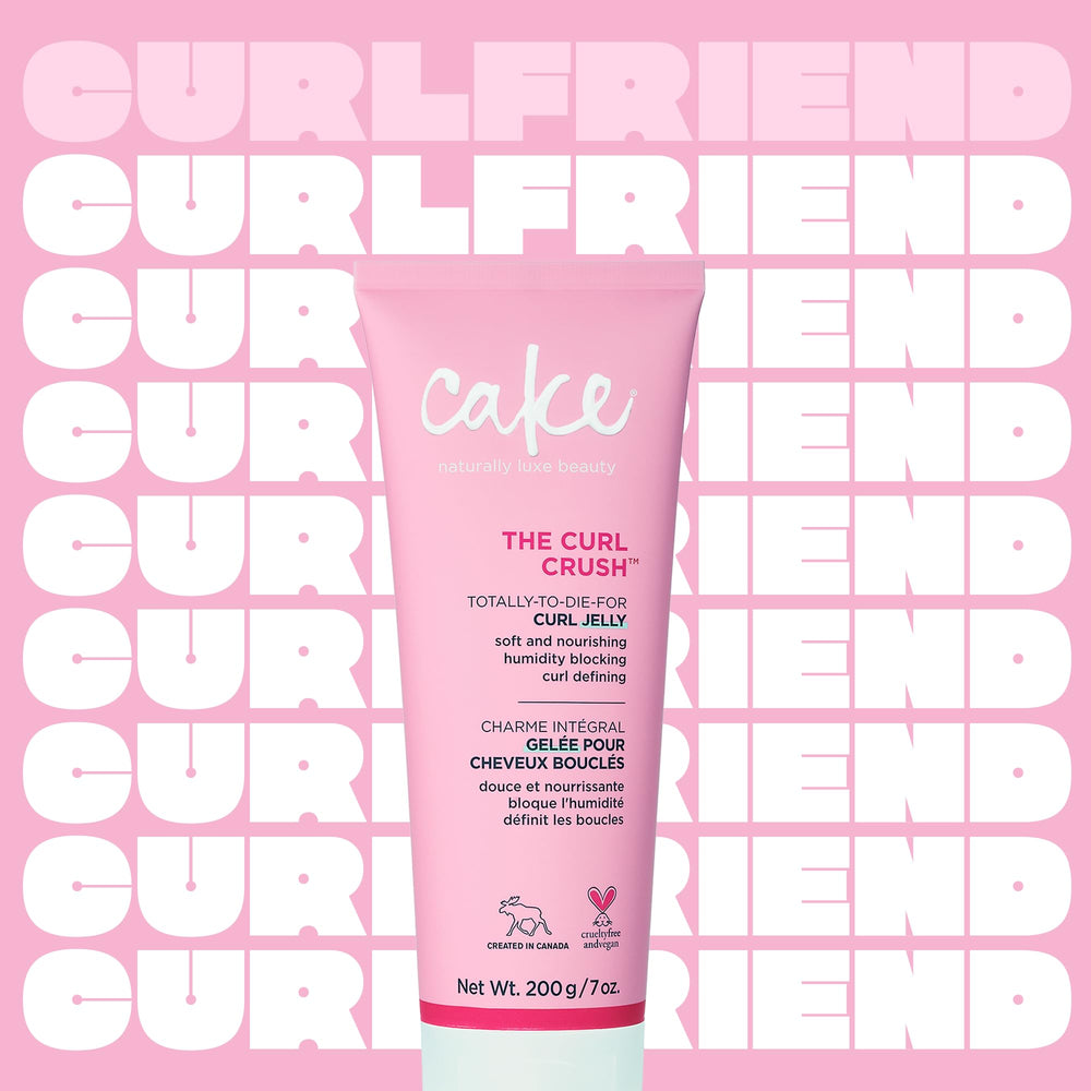Cake Beauty Curl Jelly distributes evenly on damp curls for scrunchable definition.