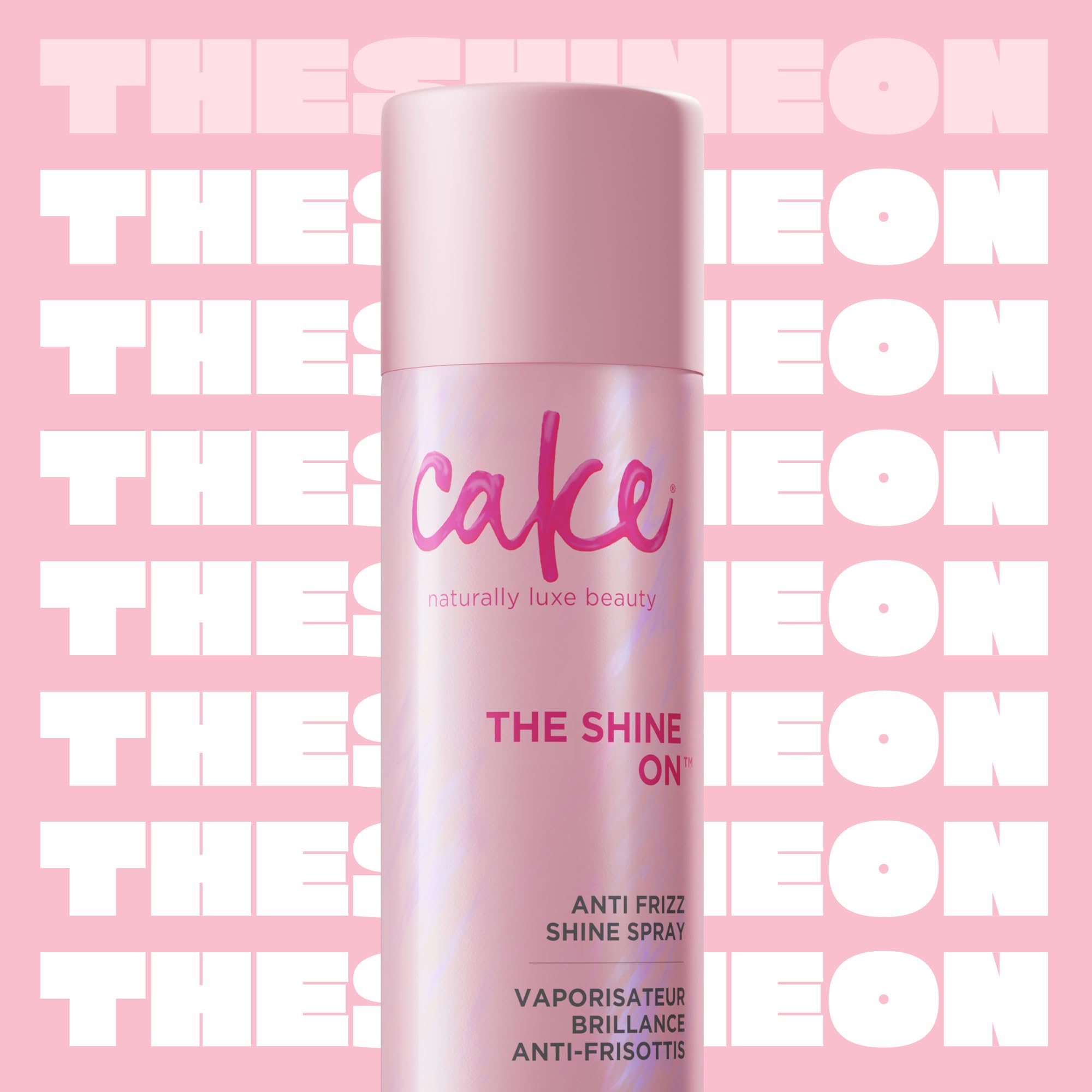 Cake Beauty The Shine On mist-application demonstrates even coverage for frizz control
