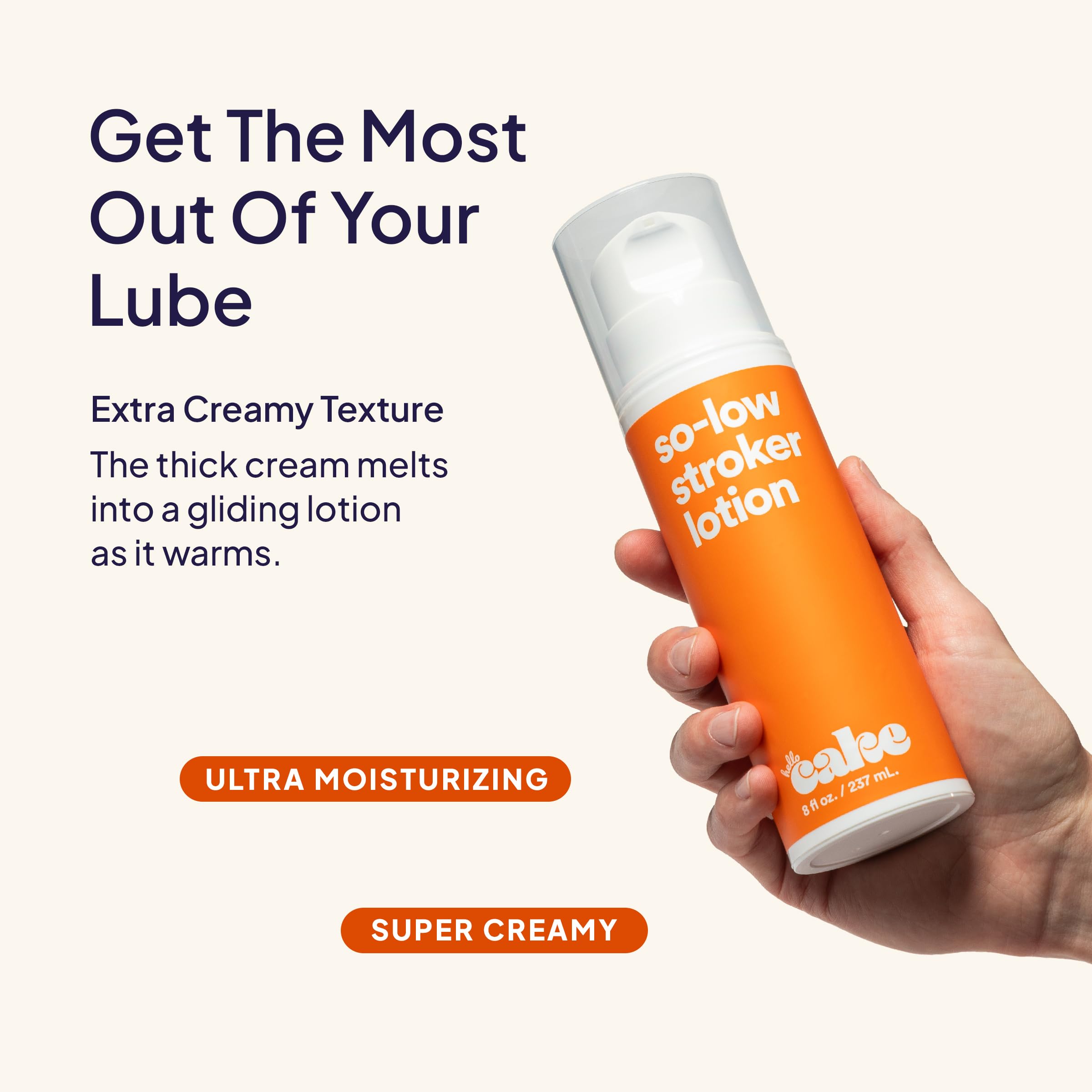 Cake So-Low USA-made label highlights clean, cruelty-free moisturizer.