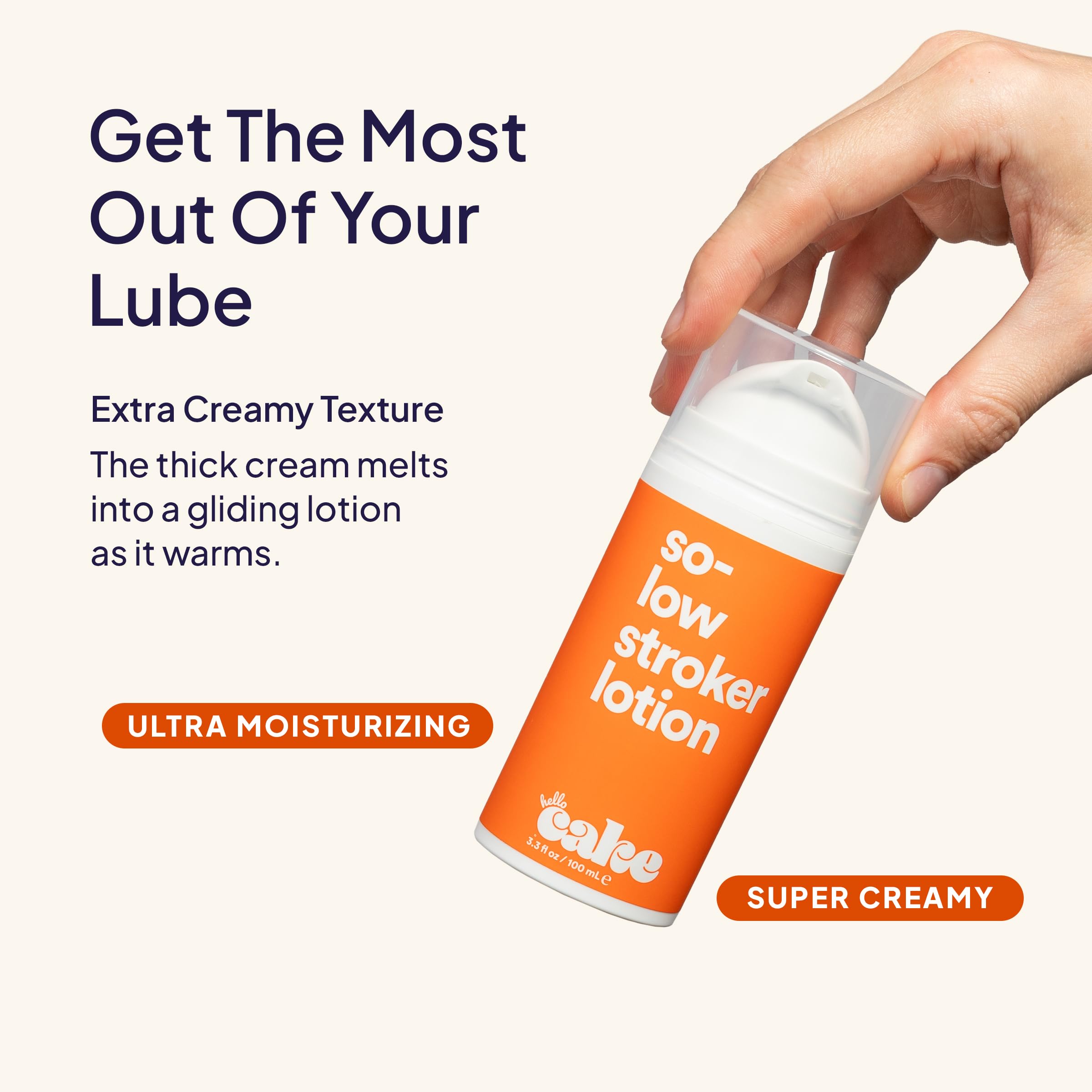 Cake So-Low Stroker Lotion cruelty-free badge signals ethical care